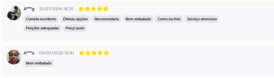 Avaliações cinco estrelas